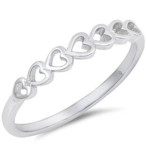 Sterling Silver Heart Ring Band